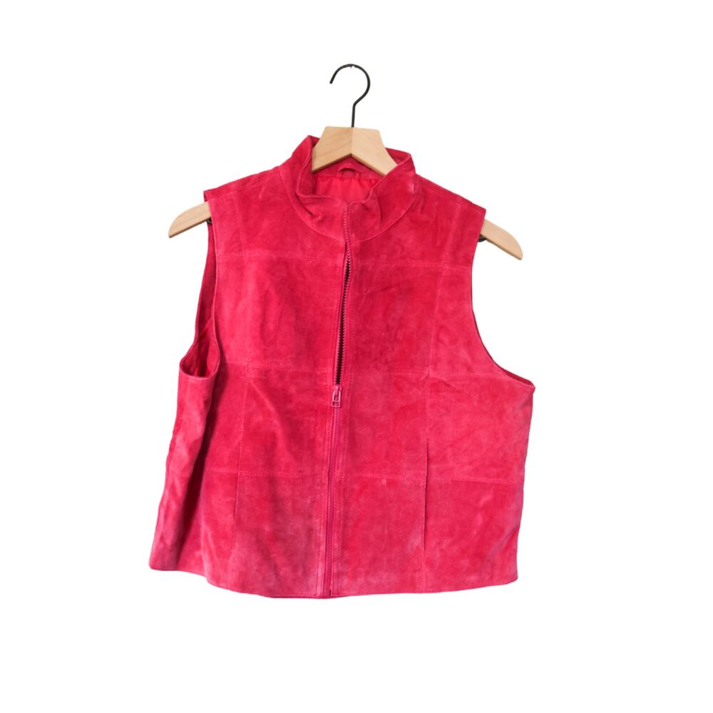 Arizona Jeans Co Pink Suede Vest Large